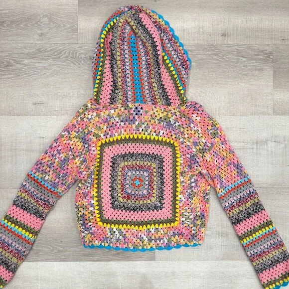UO Hand-Crocheted Square Hoodie - Picture 8 of 11
